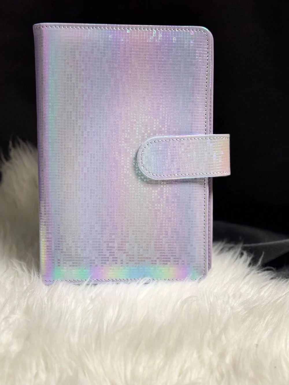 Iridescent Lavender faux leather binder/ budget binder A6 size